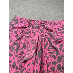 DKNY Women's Pink/Gray Floral Silk Skirt‎ 2